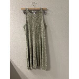 Athleta Santorini Thera Printed Dress,‎ Rice Pearls Eucalyptus Olive Size S